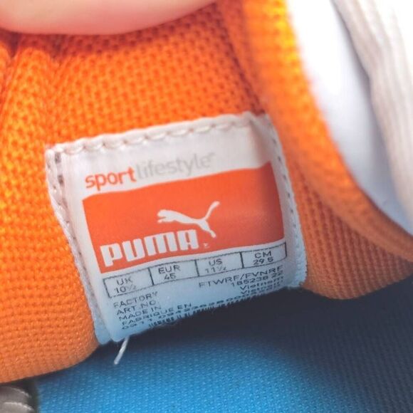 Puma Mens Cell Turin Training Running Shoe White Orange Silver Size 11.5 main image 9